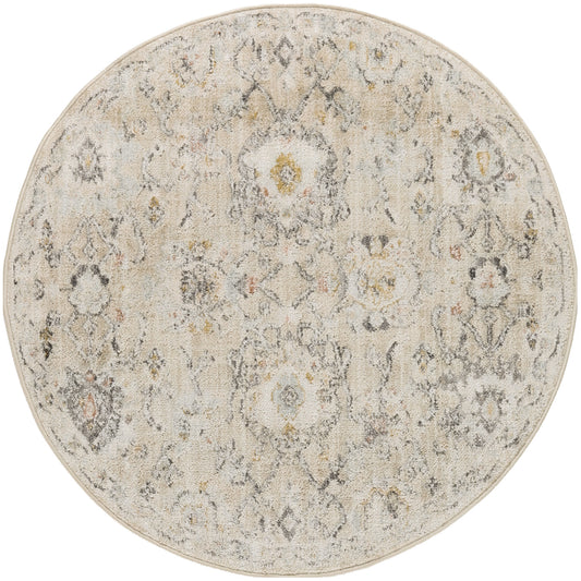 Nourison Oushak Home 7'10" x Round Cream Vintage Indoor Rug