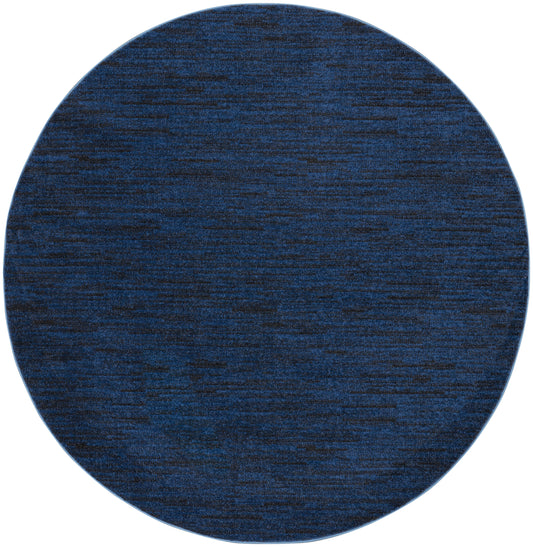 Nourison Nourison Essentials 8' x Round Midnight Blue Outdoor Rug