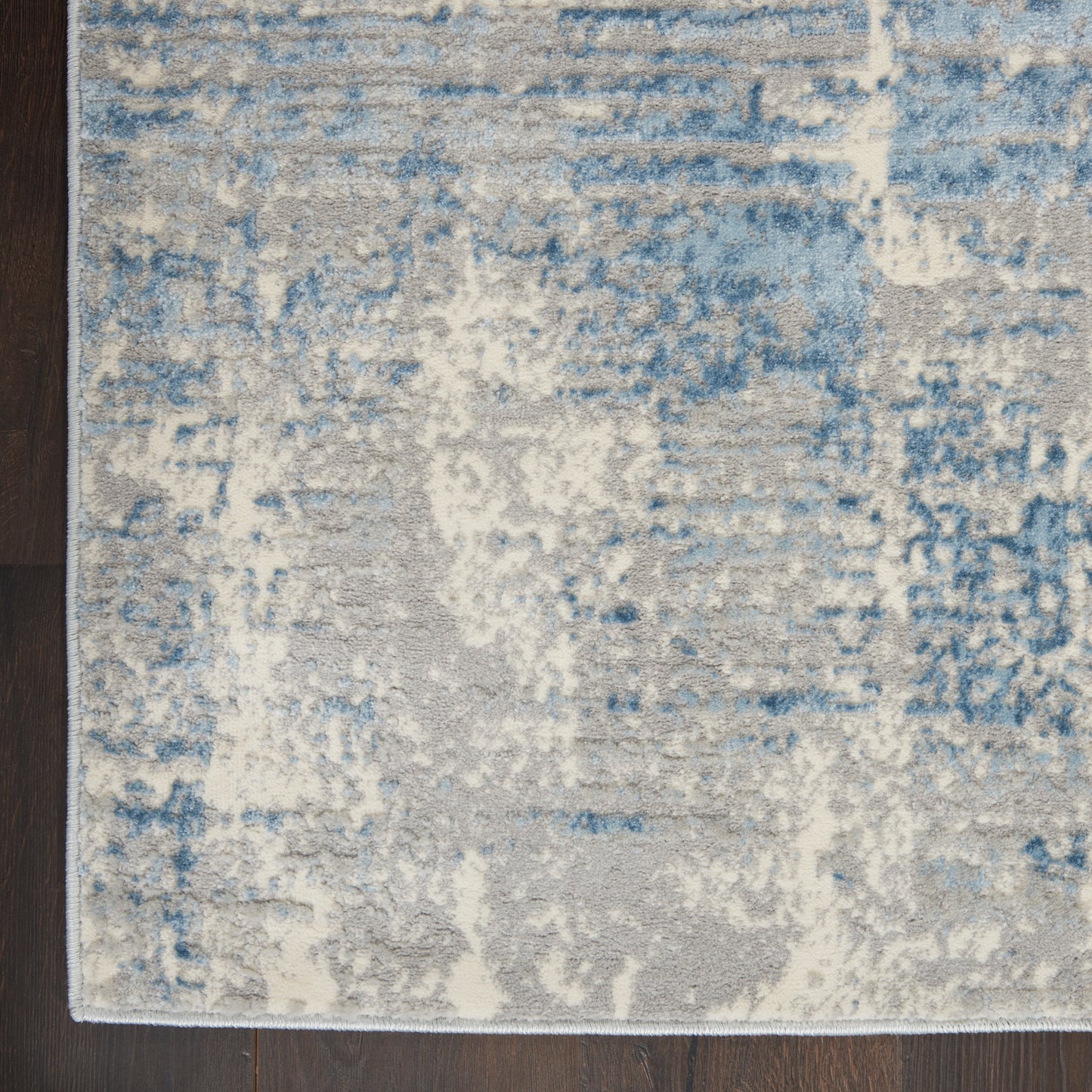 Nourison Solace 5'3" x 7'3" Ivory/Grey/Blue Modern Indoor Rug