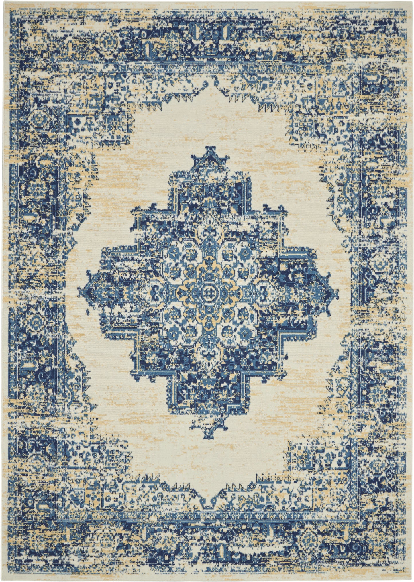 Nourison Grafix 8'6" x 12' White Vintage Indoor Rug