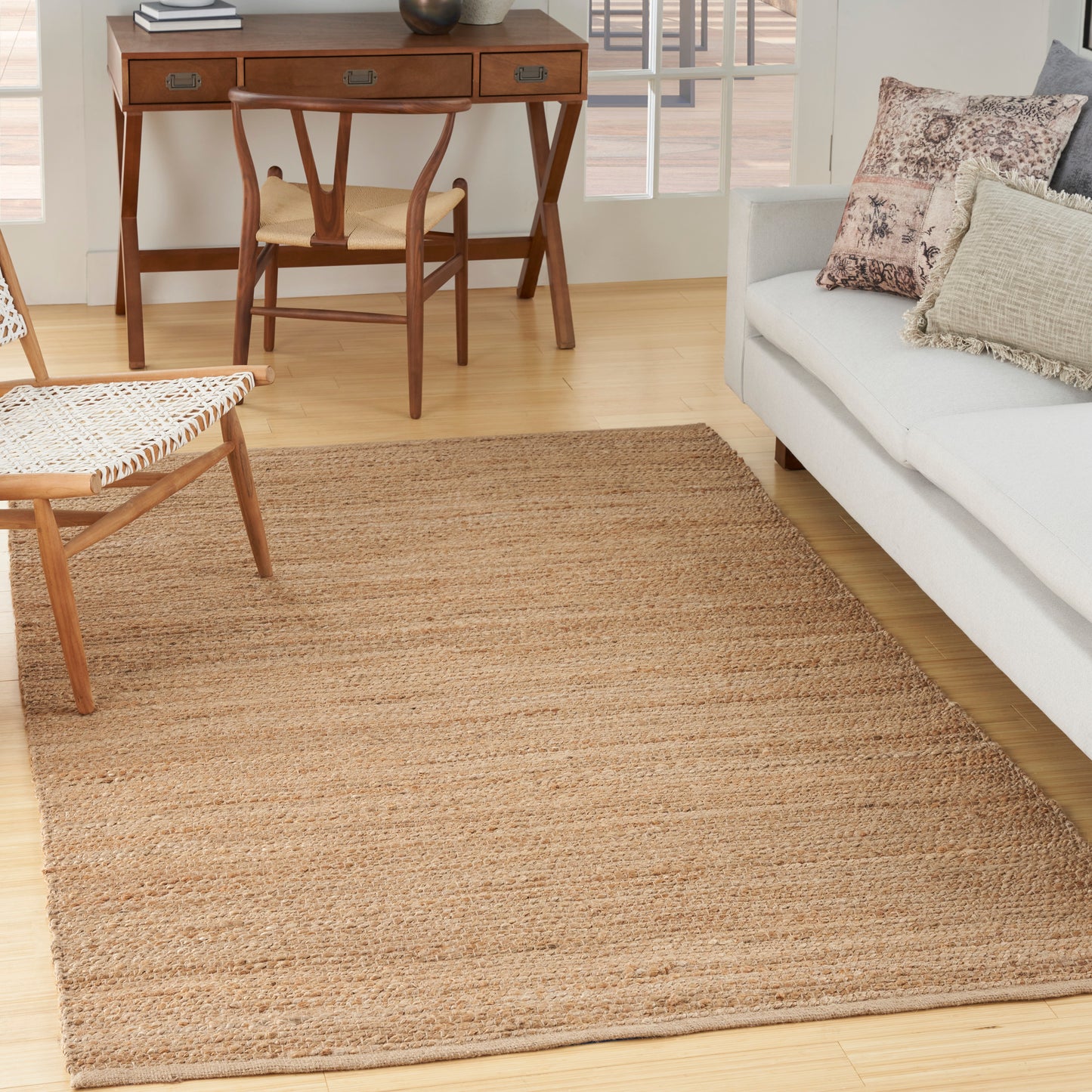 Nourison Natural Jute 4' x 6' Natural Farmhouse Indoor Rug