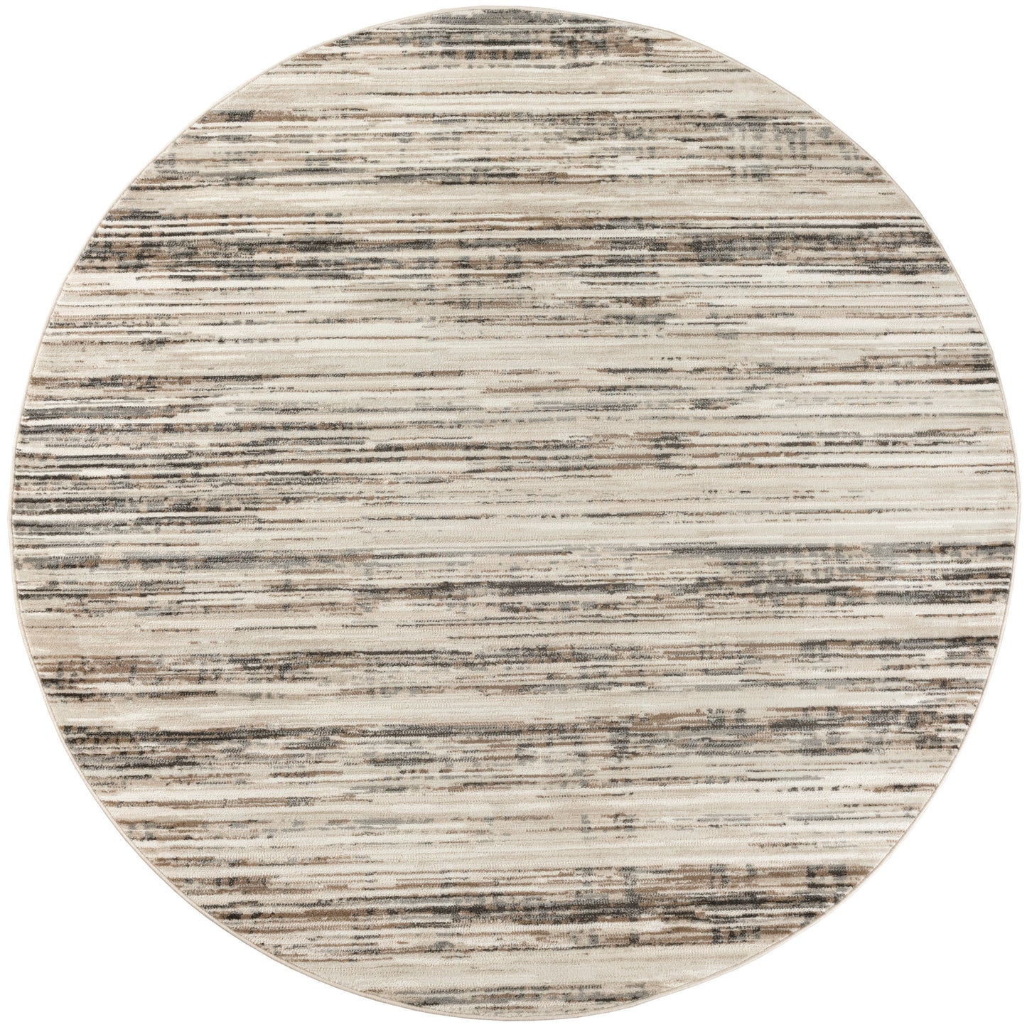 Nourison Serenity Home 4' x Round Ivory Beige Modern Indoor Rug