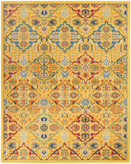 Nourison Allur 9' x 12' Yellow Multicolor Bohemian Indoor Rug