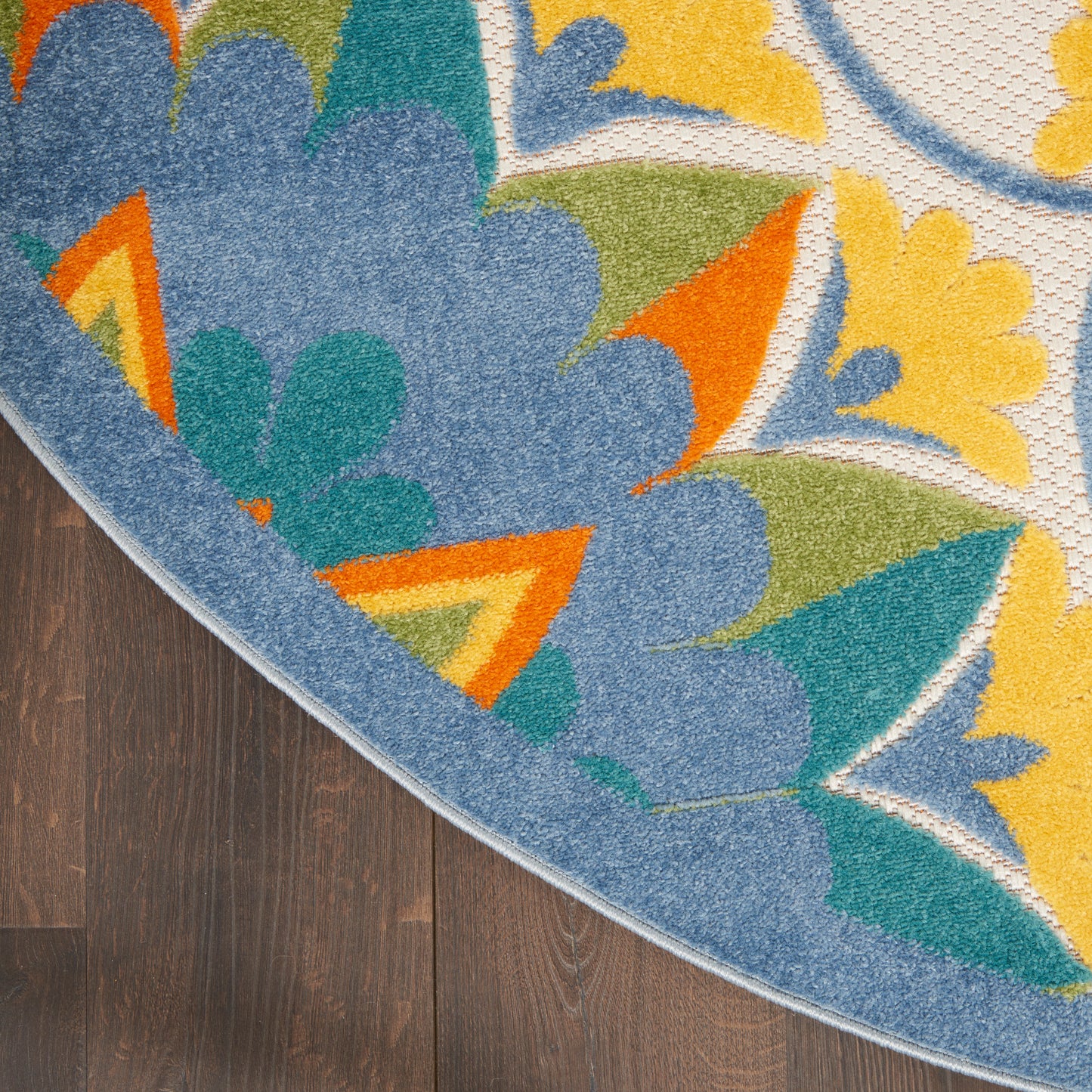 Nourison Aloha 4' x Round Multicolor Transitional Rug