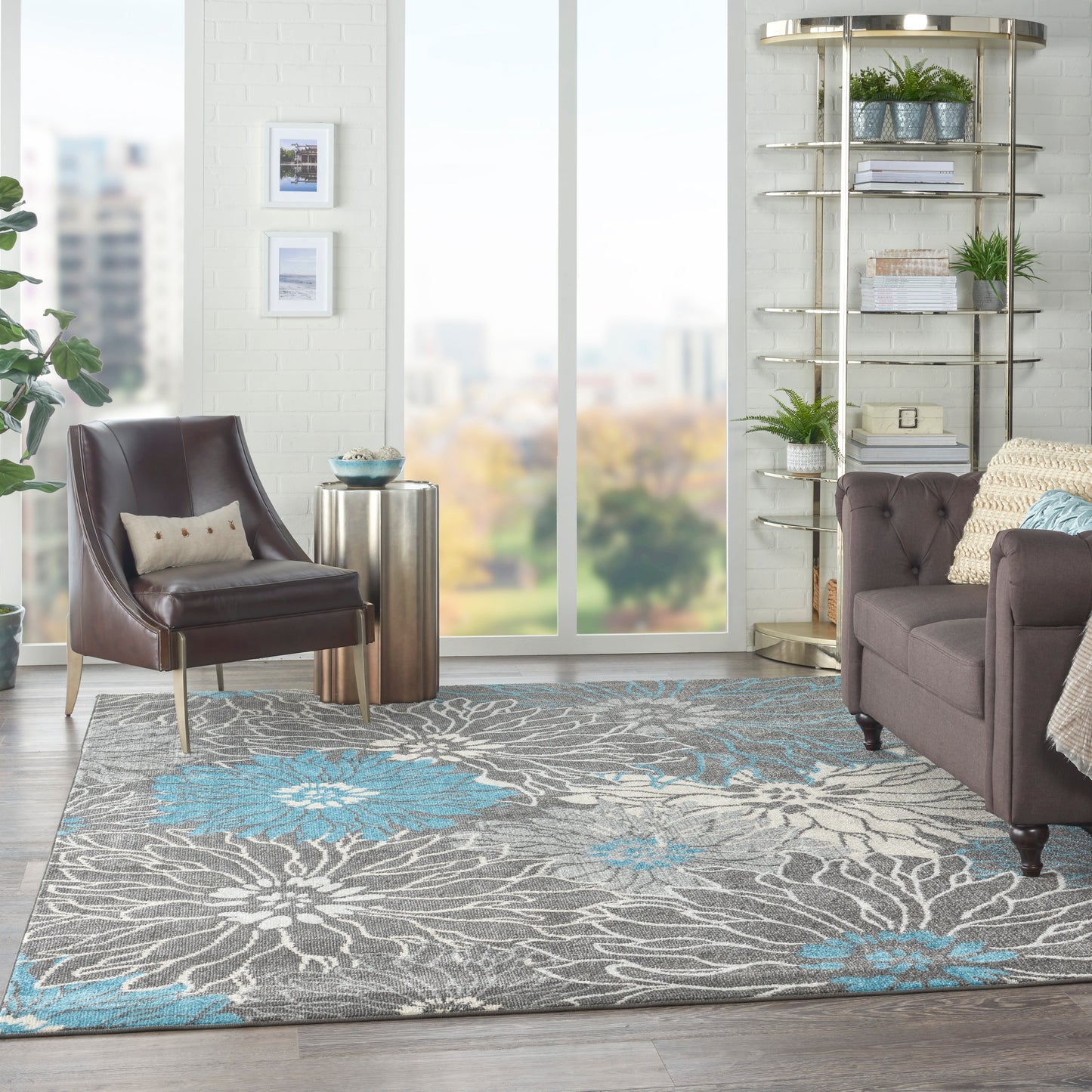 Nourison Passion 8' x 10' Charcoal Blue Contemporary Indoor Rug