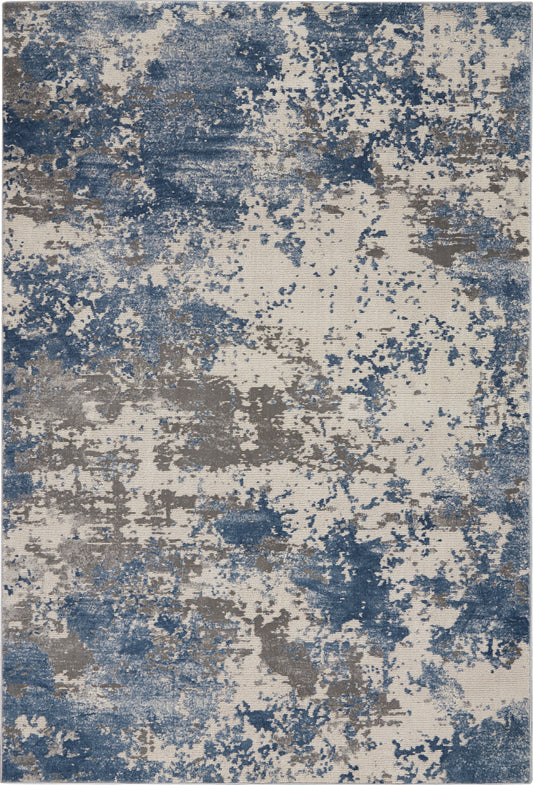 Nourison Rustic Textures 3'11" x 5'11" Grey/Blue Modern Indoor Rug