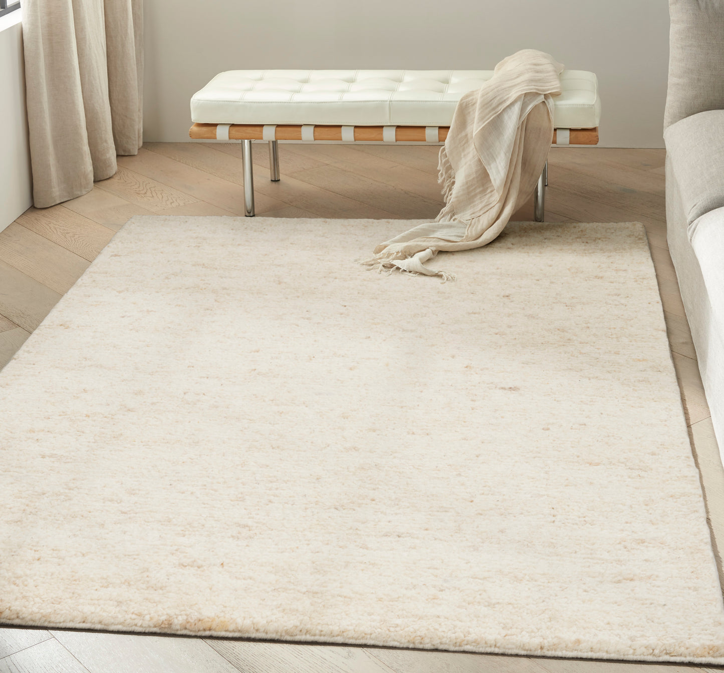 Calvin Klein CK042 Billows 5'3" x 7'3" Ivory Beige Modern Indoor Rug