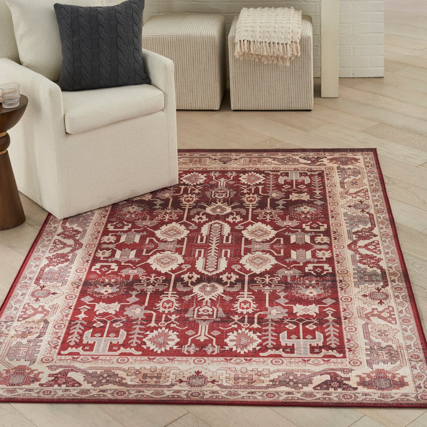 Nourison Vintage Home 3'9" x 5'9" Red Bohemian Indoor Rug