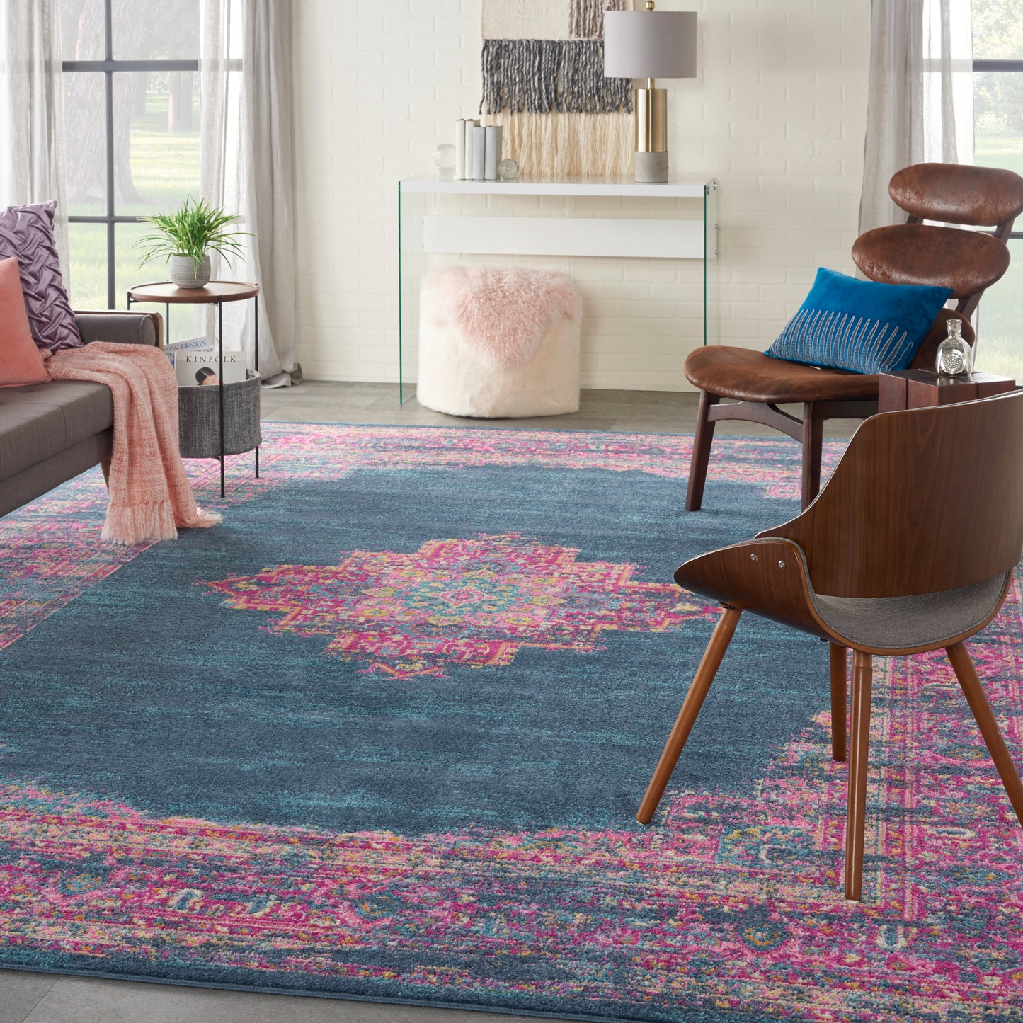 Nourison Passion 12' x 18' Blue Bohemian Indoor Rug