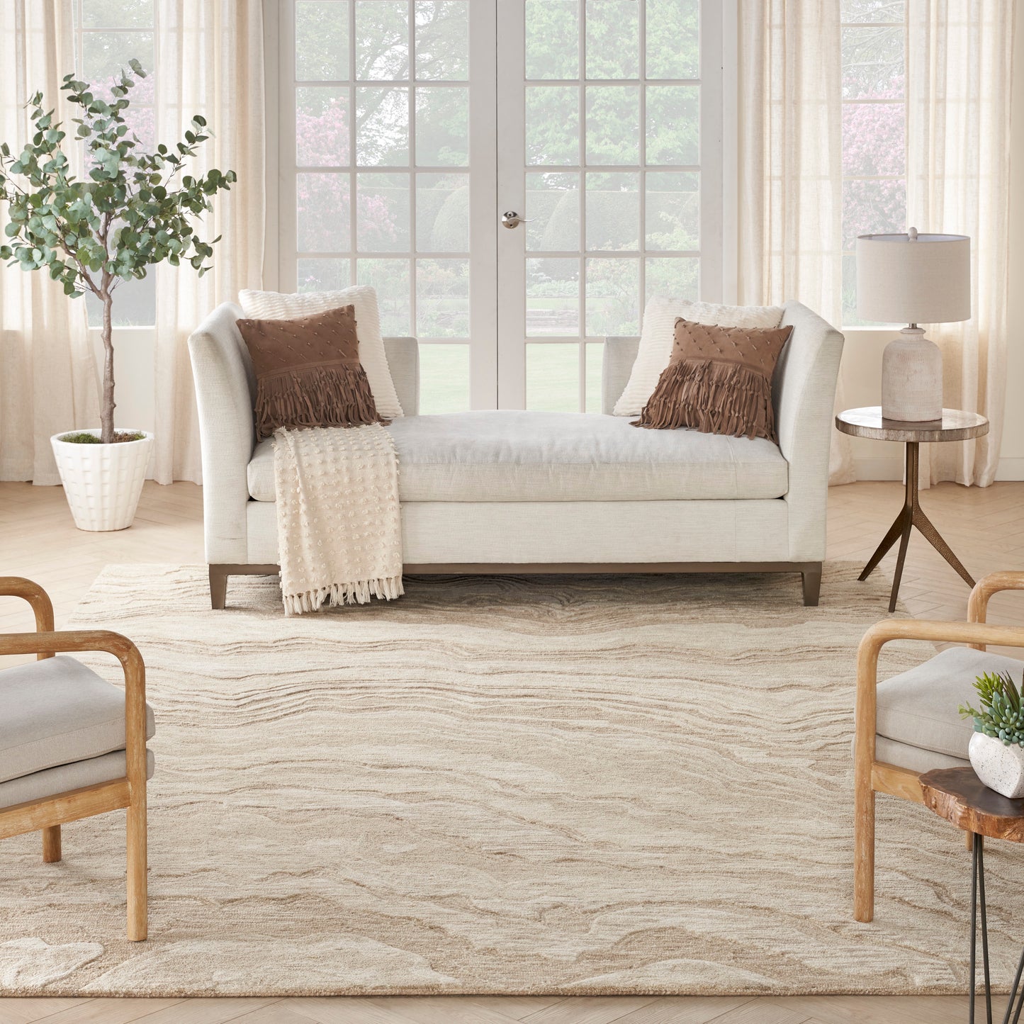 Nourison Graceful 7'9" x 9'9" Taupe Modern Indoor Rug