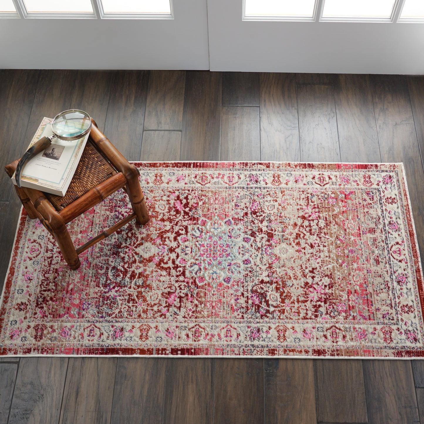 Nourison Vintage Kashan 2' x 4' Red Vintage Indoor Rug