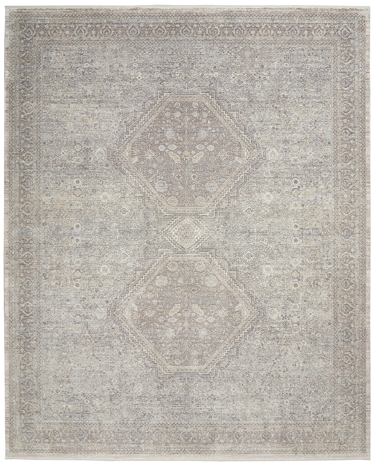 Nourison Starry Nights 9'10" x 12'6" Cream Grey Vintage Indoor Rug