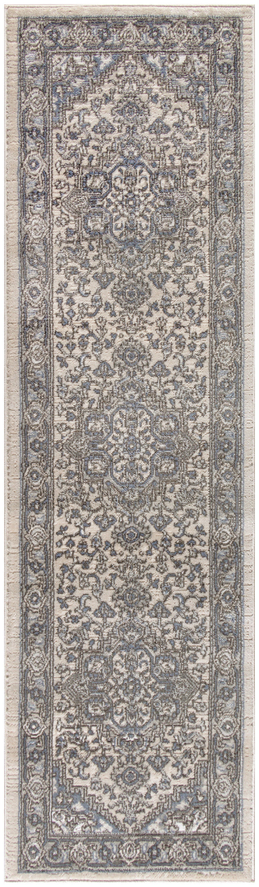 Nourison Quarry 2'2" x 6' Ivory Blue Vintage Indoor Rug