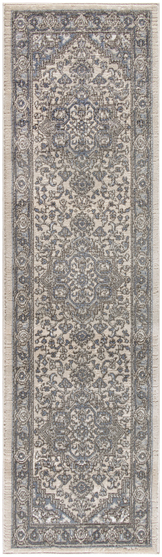 Nourison Quarry 2'2" x 6' Ivory Blue Vintage Indoor Rug