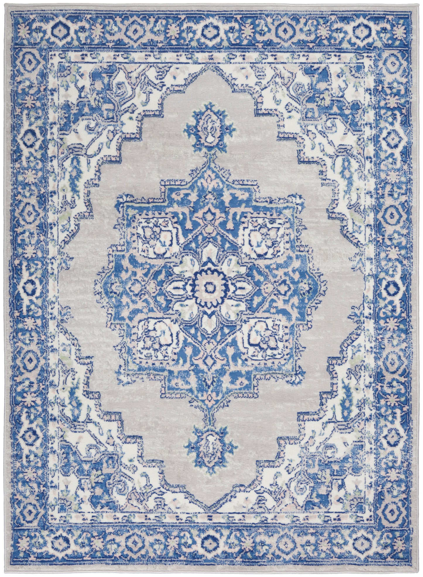 Nourison Whimsicle 5' x 7' Grey Blue Farmhouse Indoor Rug