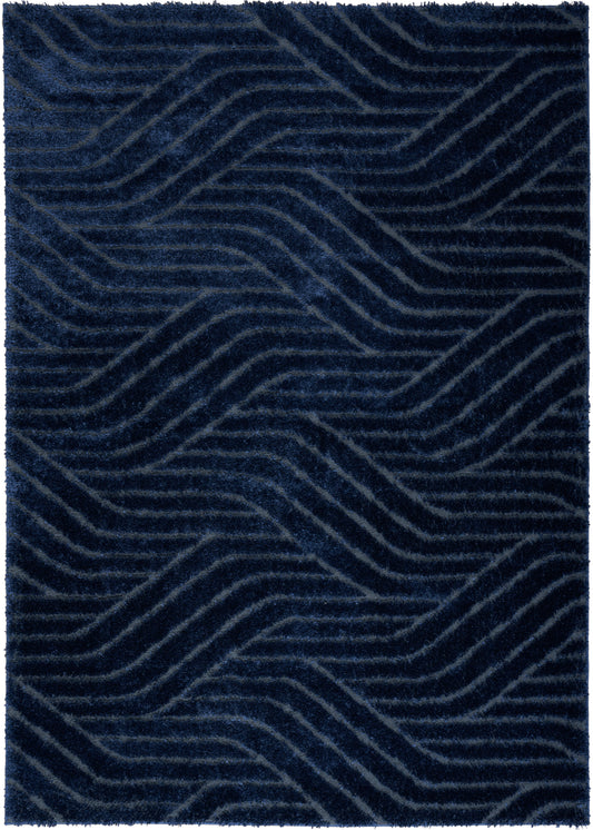 Calvin Klein Surfaces 5'3" x 7'3" Navy Shag Indoor Rug