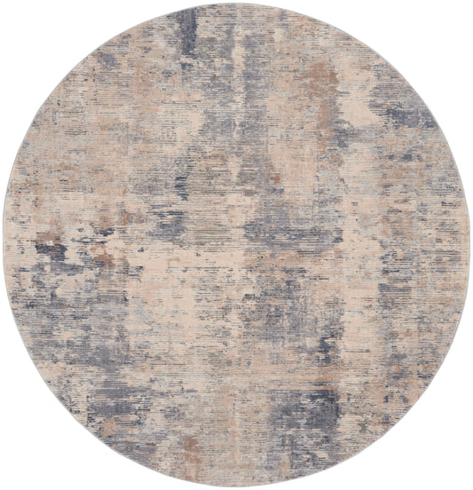 Nourison Rustic Textures 7’10” x Round Beige Grey Modern Indoor Rug