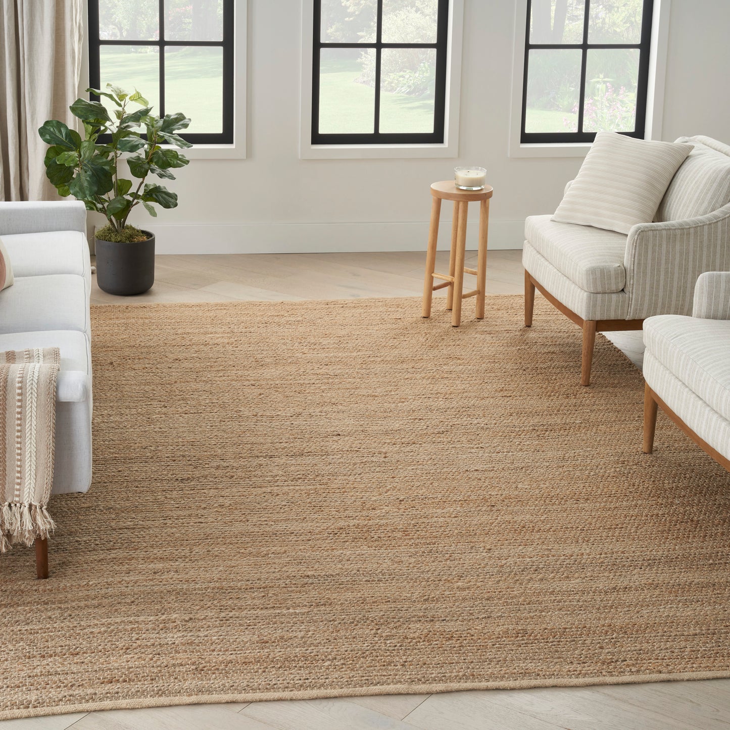 Nourison Natural Jute 7' x 10' Natural Farmhouse Indoor Rug