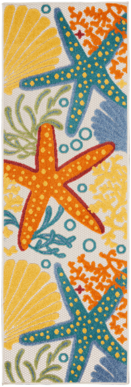 Nourison Aloha 2' x 6' Multicolor Coastal, Nautical & Beach Rug