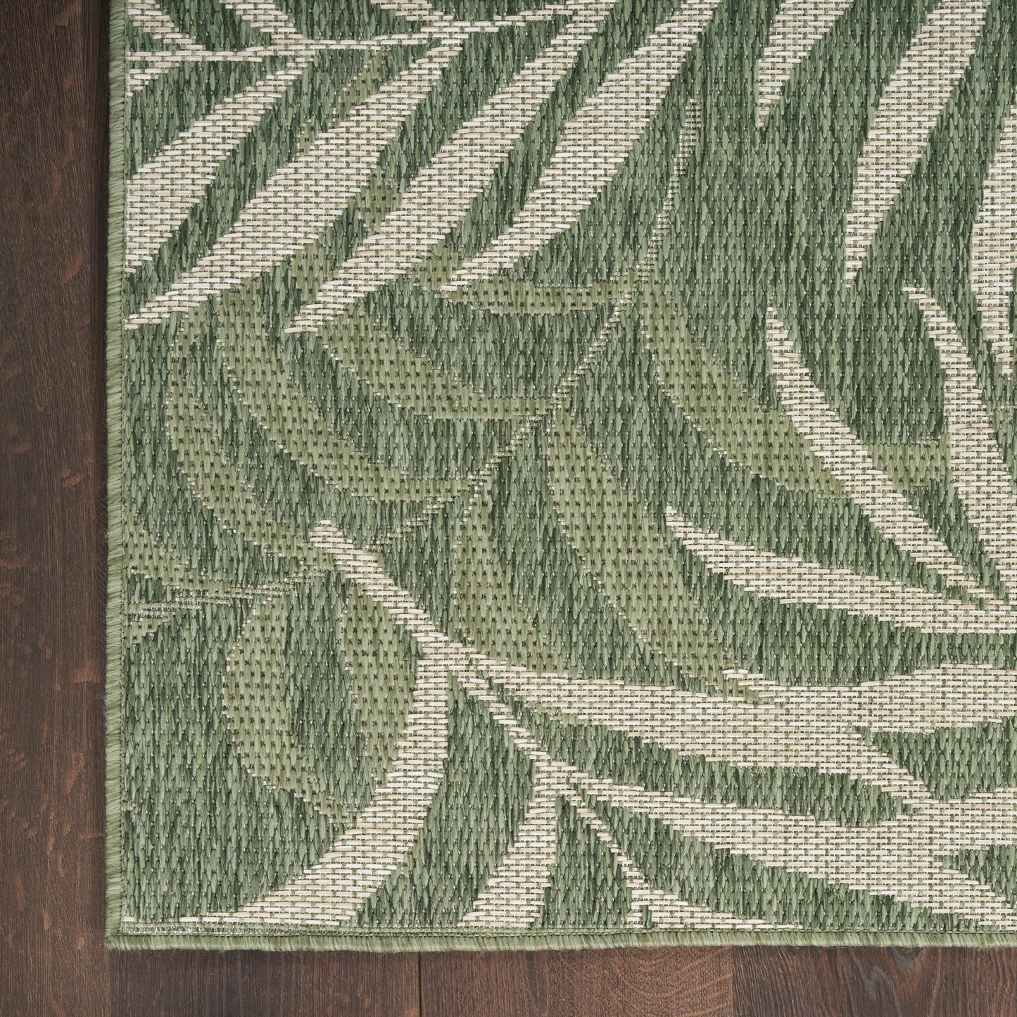 Nourison Garden Oasis 3' x 5' Green Ivory Outdoor Rug