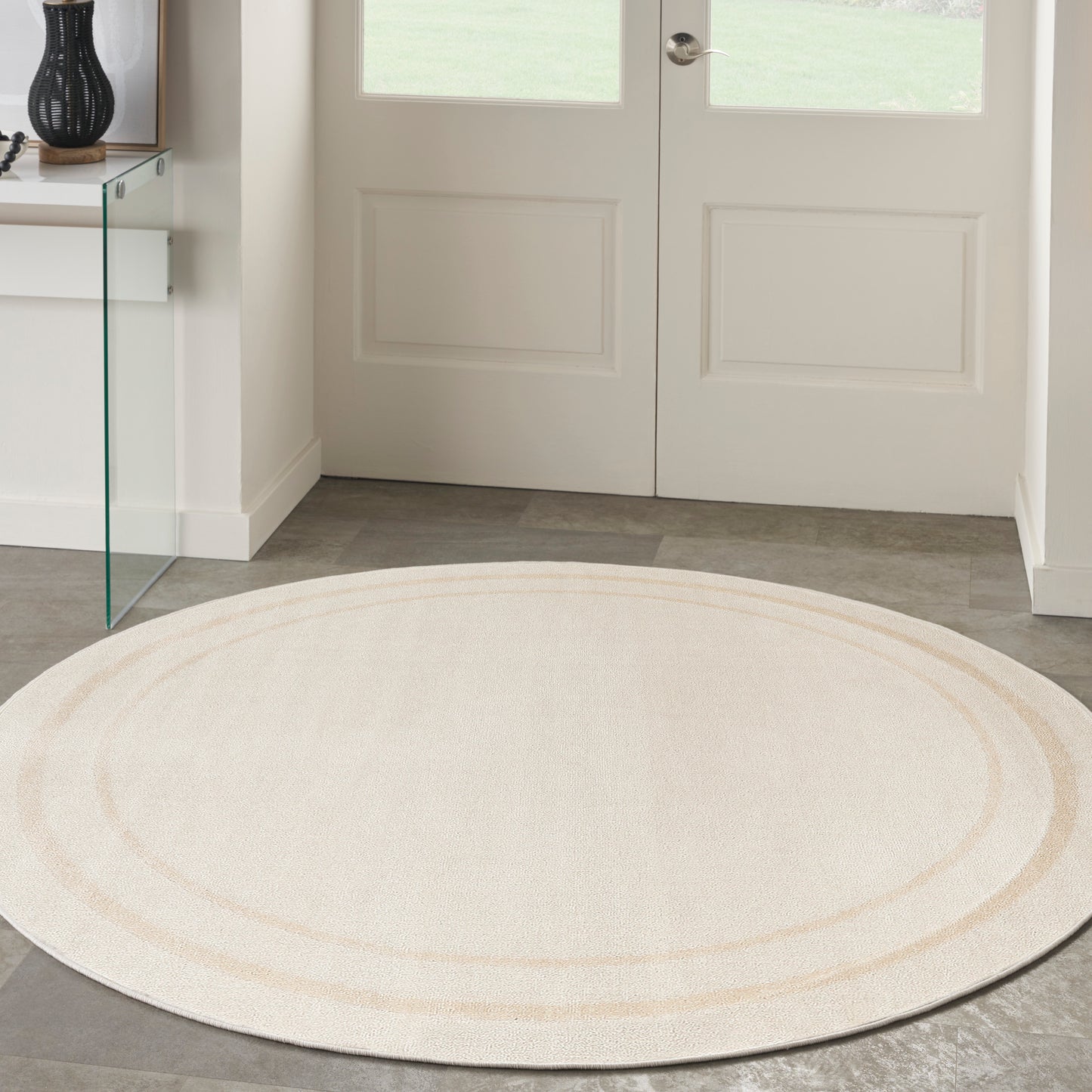 Nourison Nourison Essentials 6' x Round Ivory Gold Contemporary Rug