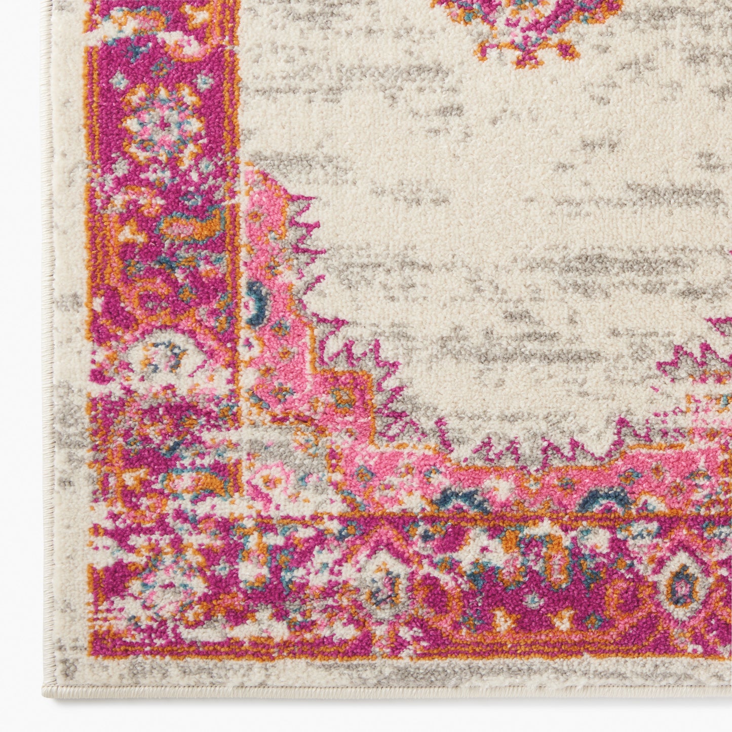 Nourison Passion 1'10" x 2'10" Ivory/Fuchsia Bohemian Indoor Rug