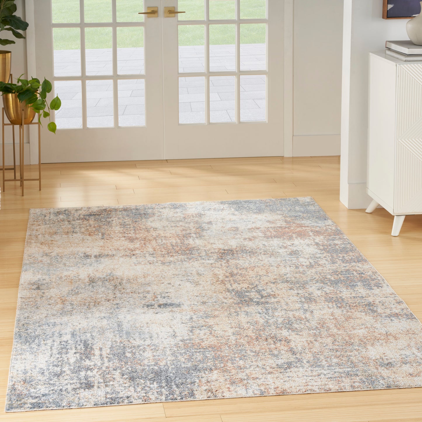 Nourison Astra Machine Washable 6'7" x 9' Multicolor Modern Indoor Rug