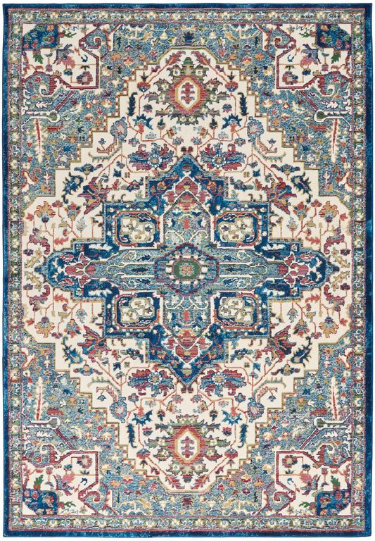 Nourison Ankara Global 5'3" x 7'6" Ivory Navy Bohemian Indoor Rug