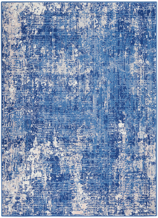 Nourison Whimsicle 5' x 7' Blue Ivory Modern Indoor Rug