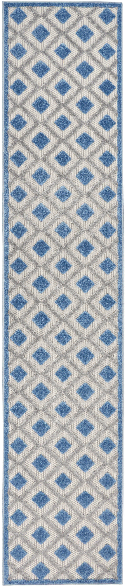 Nourison Aloha 2'3" x 12' Blue Grey Modern Rug