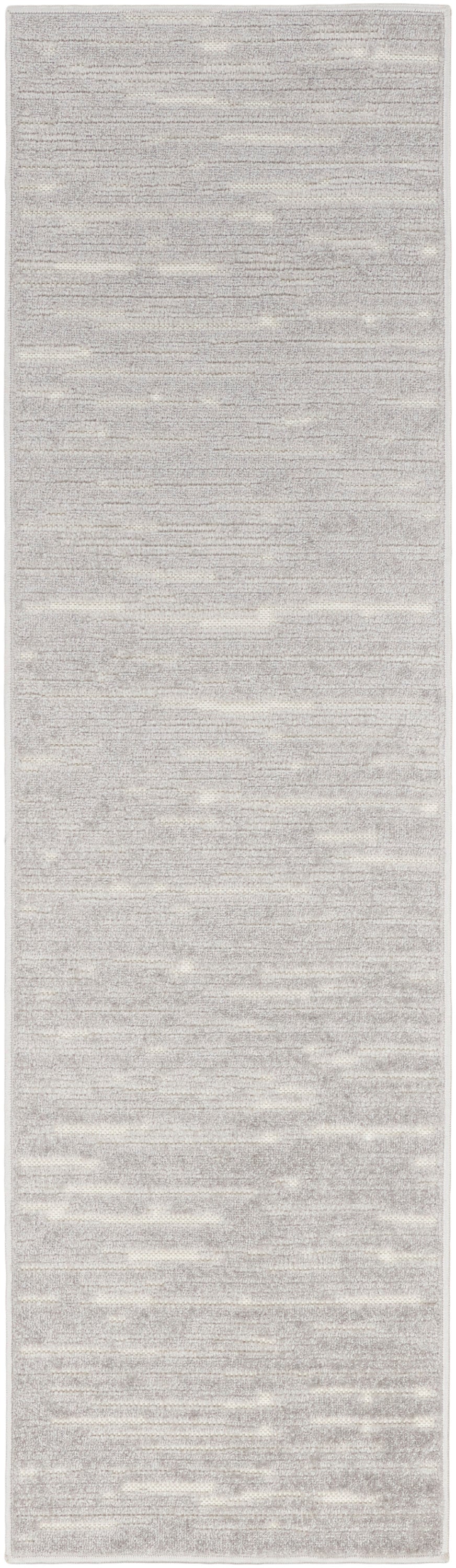 Nourison Care Free 2' x 6' Light Grey Modern Indoor Rug