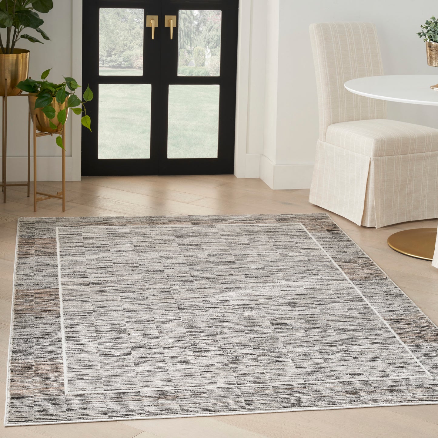 Nourison Desire 5'3" x 7'3" Charcoal Grey Modern Indoor Rug