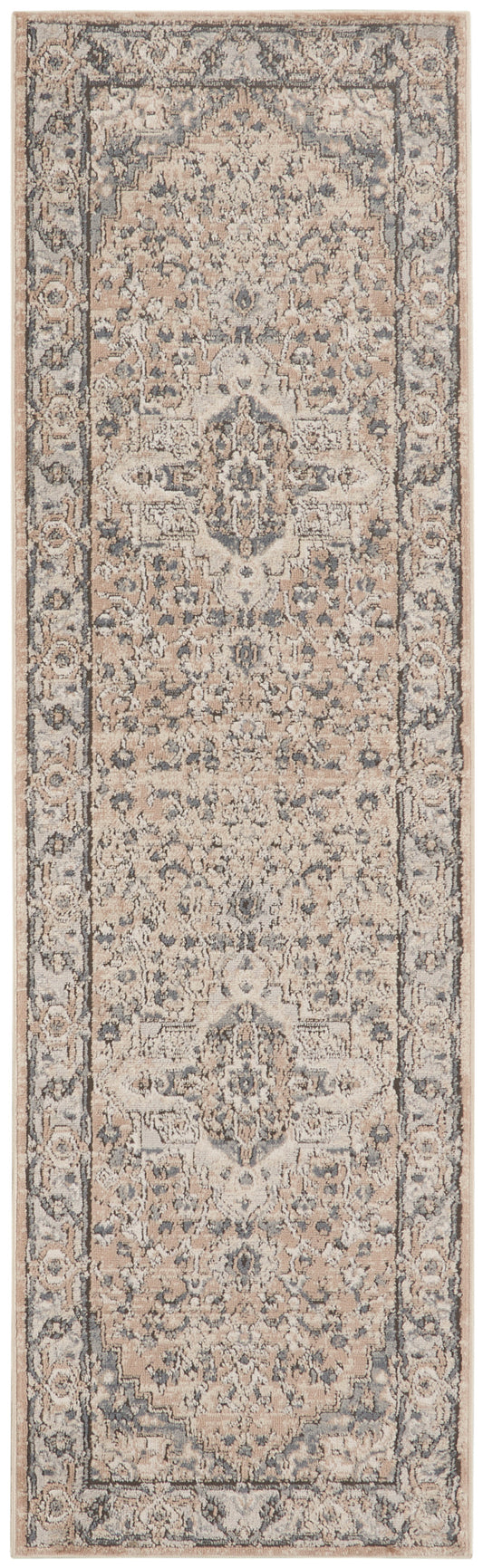 Nourison Quarry 2'2" x 7'6" Beige Grey Farmhouse Indoor Rug