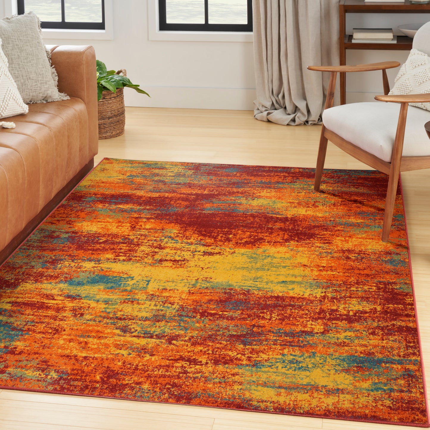 Nourison Nourison Essentials 4' x 6' Flame Modern Rug