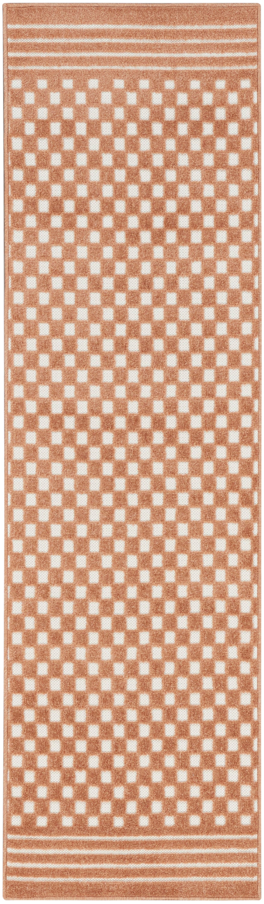 Nourison Care Free 2' x 6' Copper Modern Indoor Rug