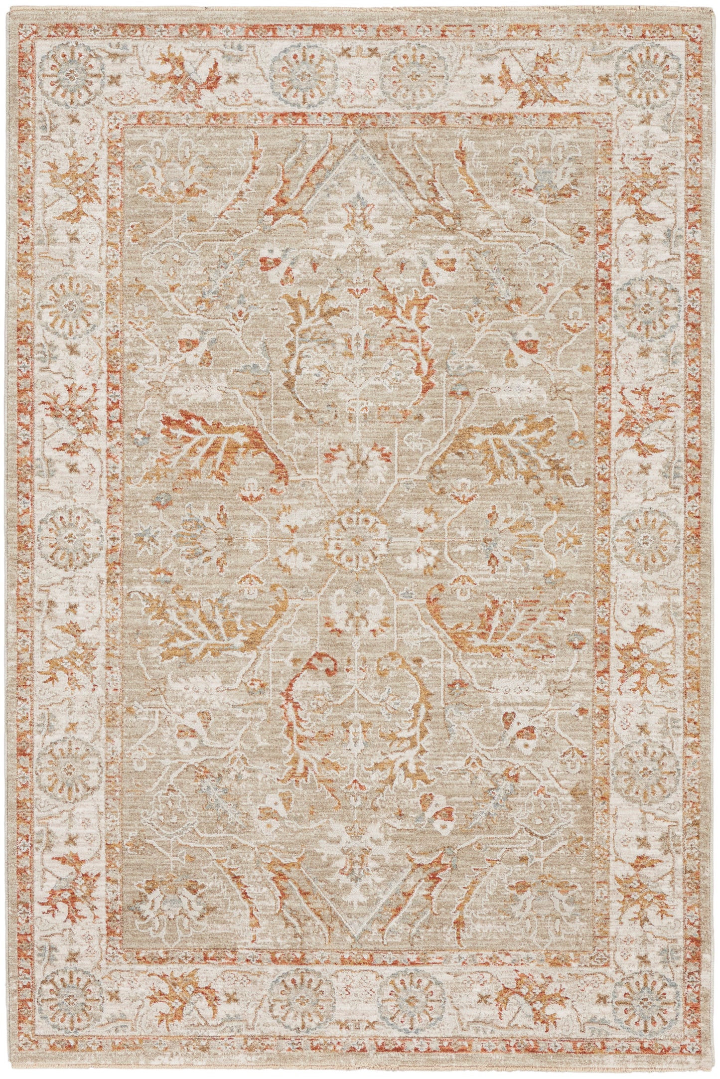 Nourison Infinite 5'3" x 7'8" Sage Ivory Vintage Indoor Rug