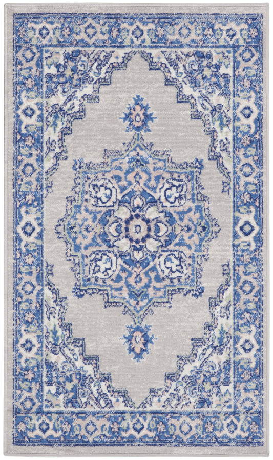 Nourison Whimsicle 3' x 5' Grey Blue Farmhouse Indoor Rug