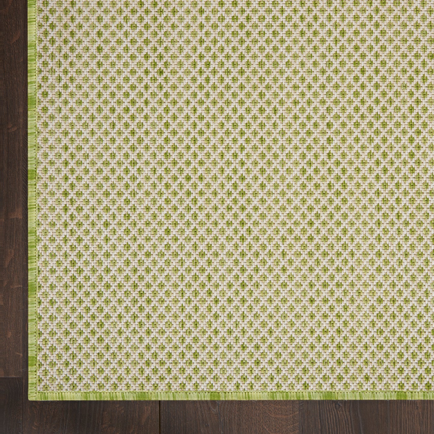 Nourison Courtyard 2'2" x 8' Ivory Green Modern Rug