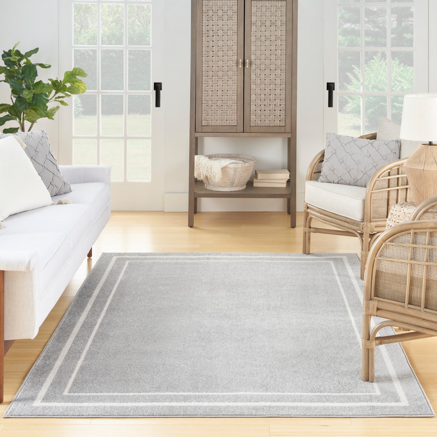 Nourison Nourison Essentials 5' x 7' Grey/Ivory Contemporary Rug