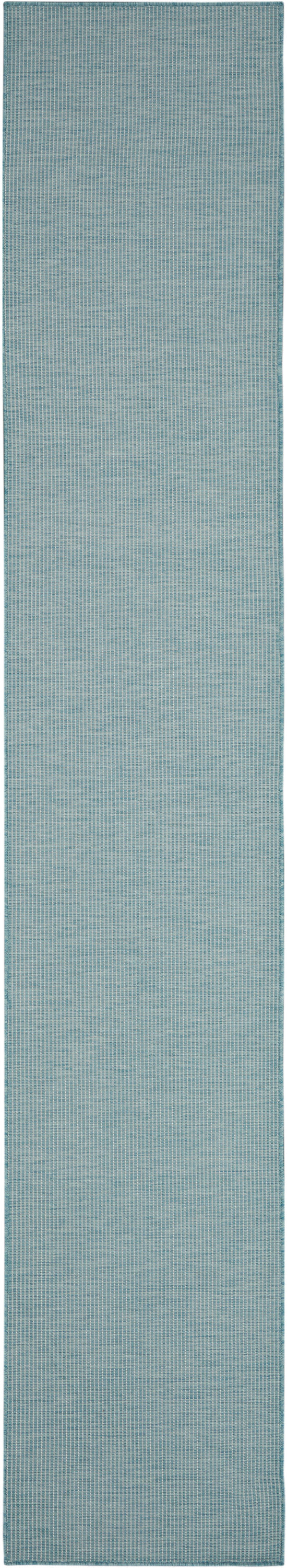 Nourison Positano 2'2" x 12' Aqua Modern Rug