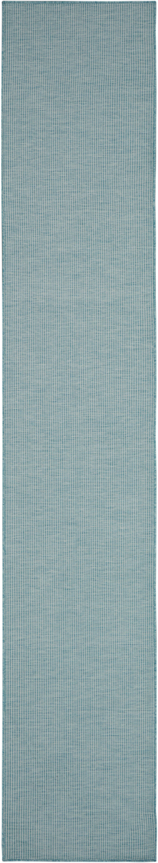 Nourison Positano 2'2" x 12' Aqua Modern Rug