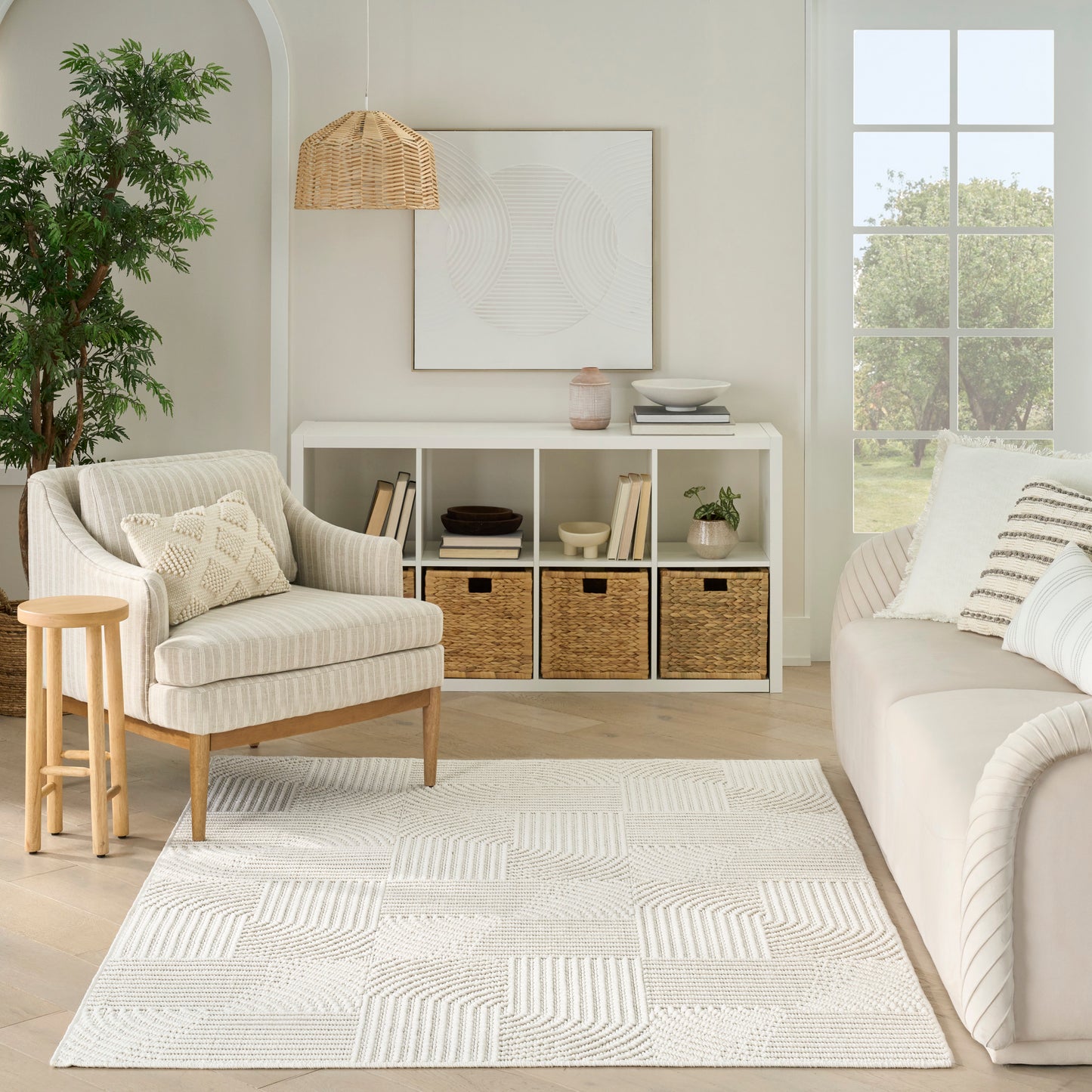 Nourison Natural Texture 3'11" x 5'11" Ivory Modern Indoor Rug