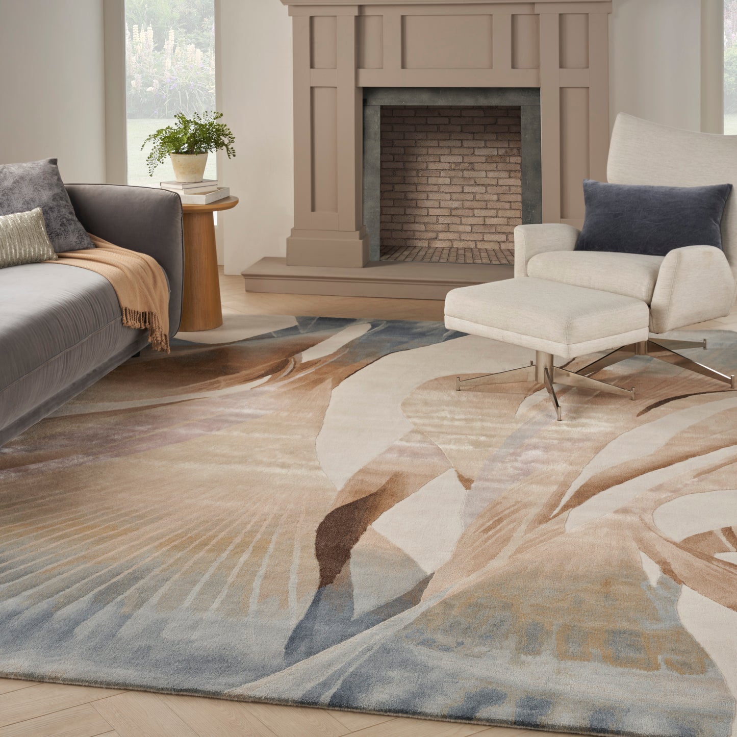 Nourison Prismatic 8'6" x 11'6" Sand Modern Indoor Rug