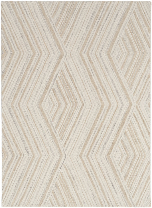 Nourison Graceful 5'3" x 7'3" Ivory Modern Indoor Rug