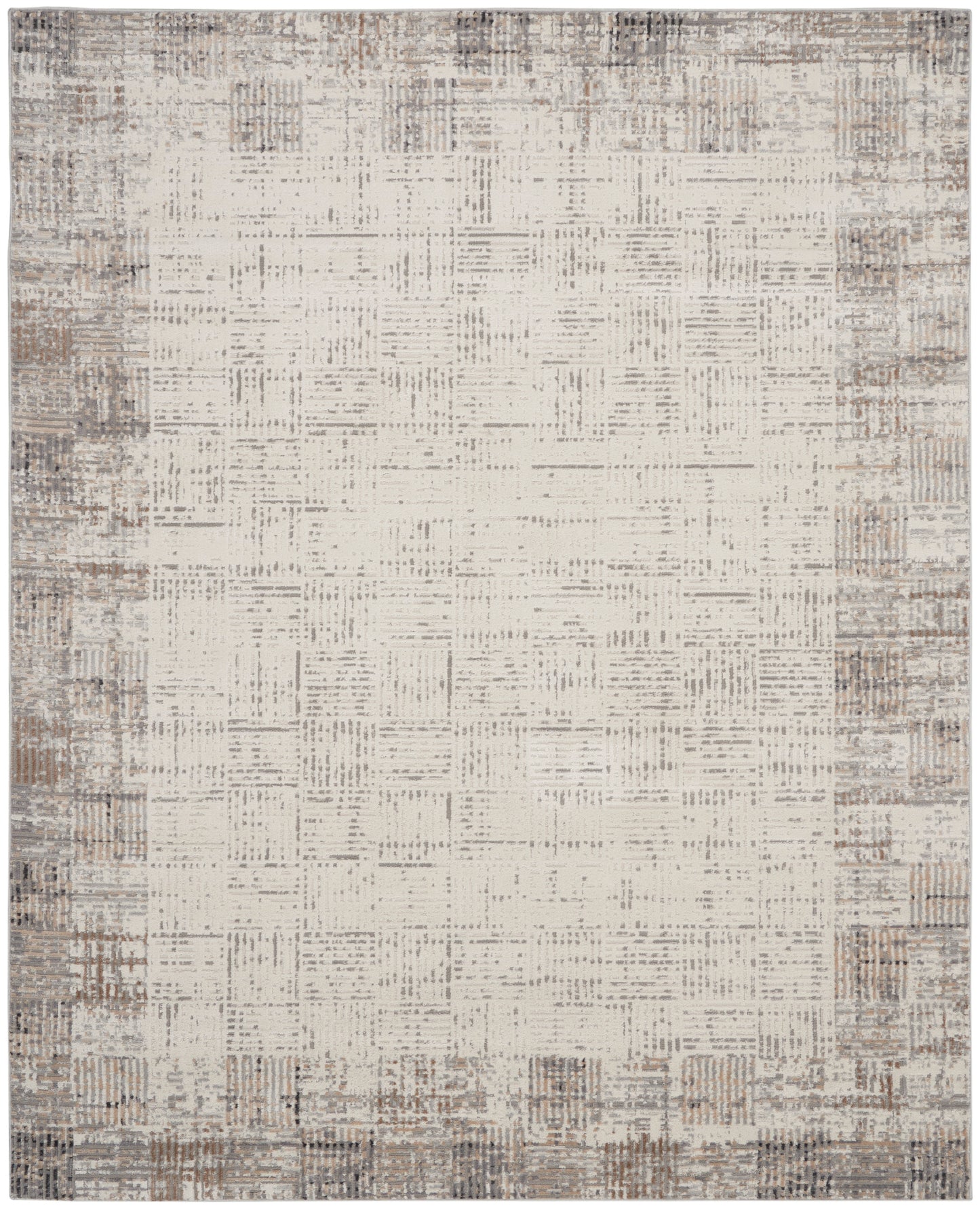 Nourison Elation 7'10" x 9'10" Ivory Grey Modern Indoor Rug