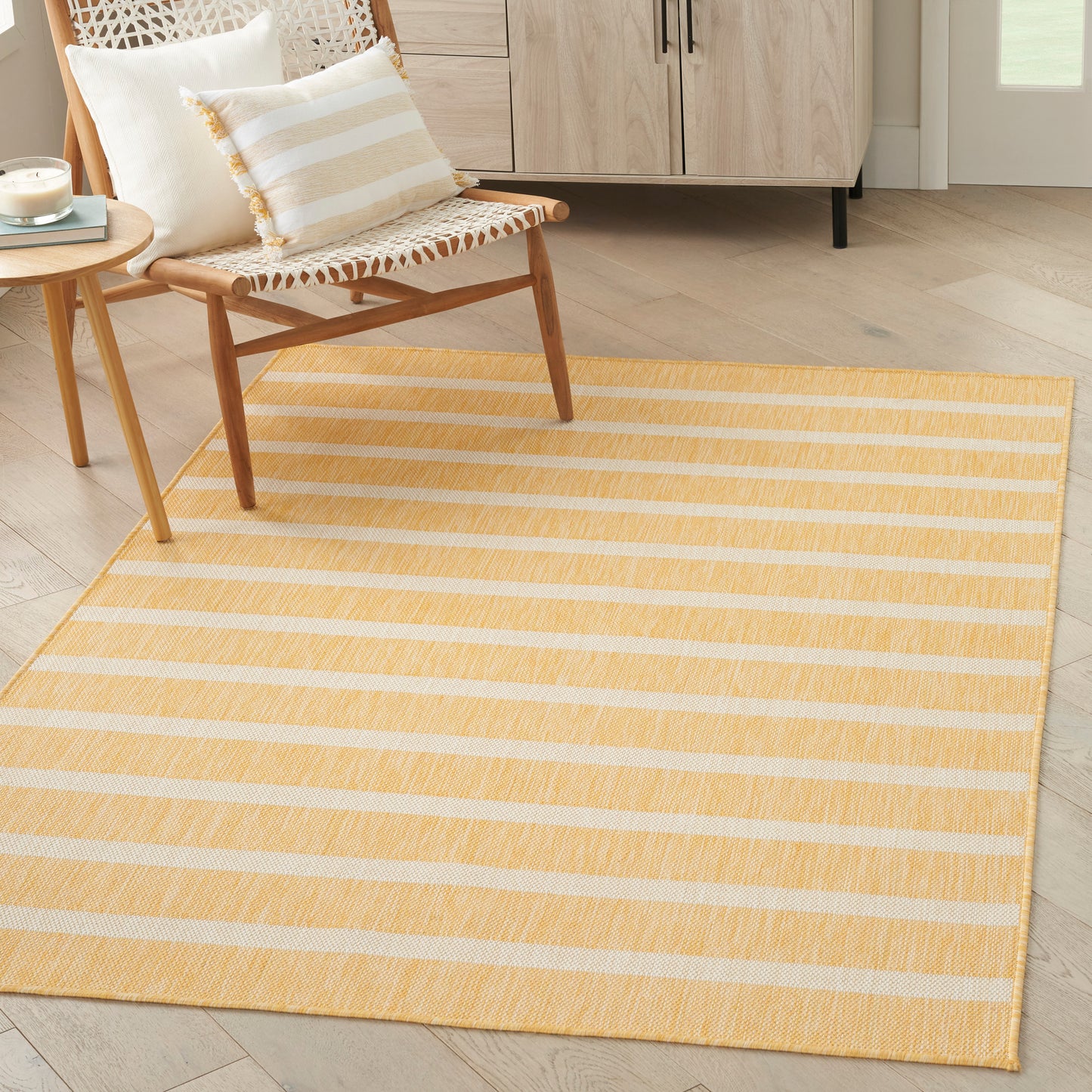 Nourison Positano 7' x 10' Yellow Ivory Modern Rug