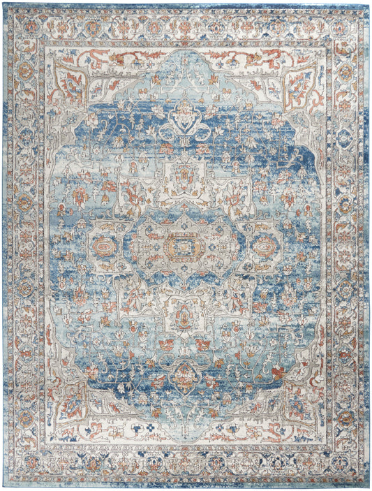 Nourison Quarry 10' x 14' Ivory Blue Vintage Indoor Rug