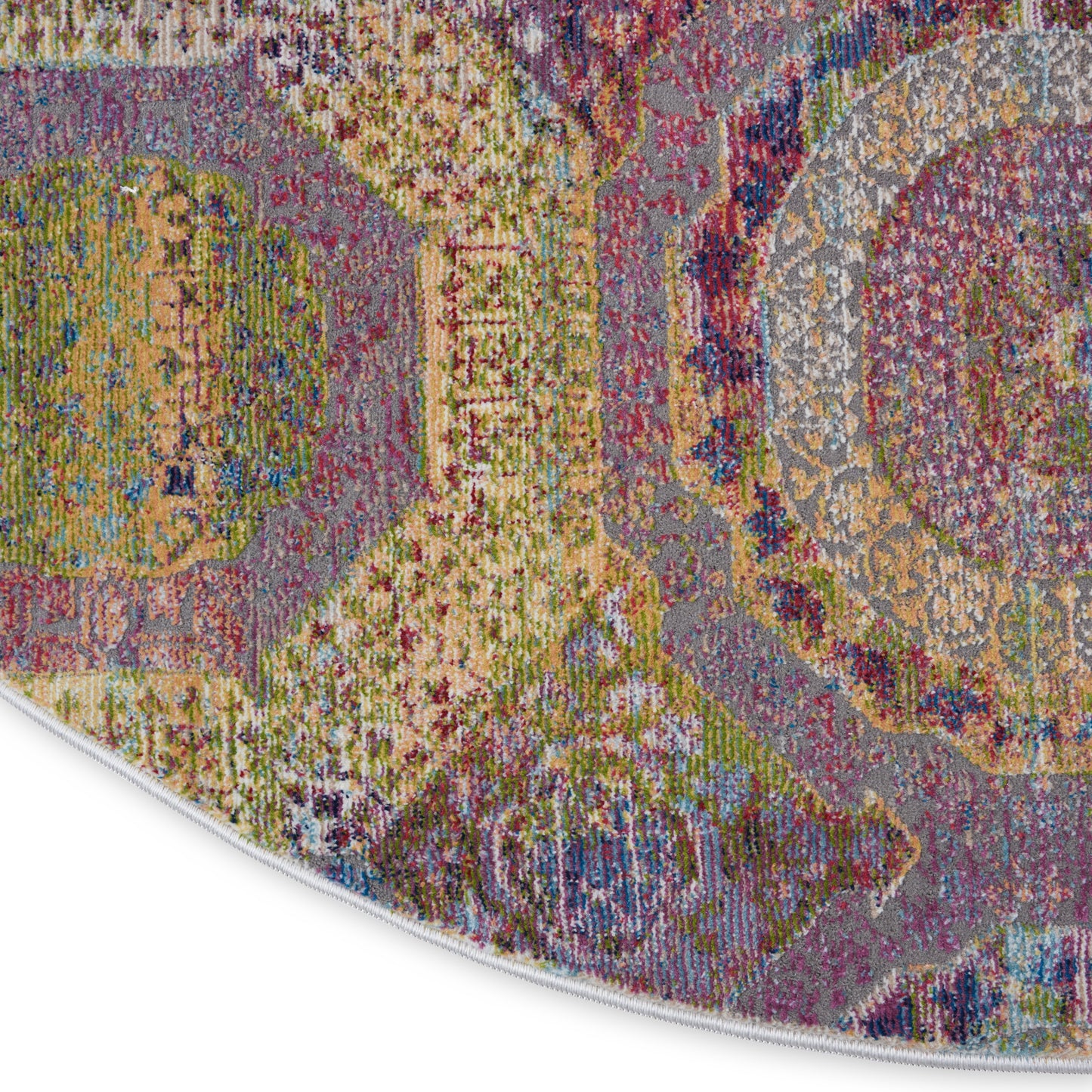 Nourison Ankara Global 4' x Round Multicolor Bohemian Indoor Rug