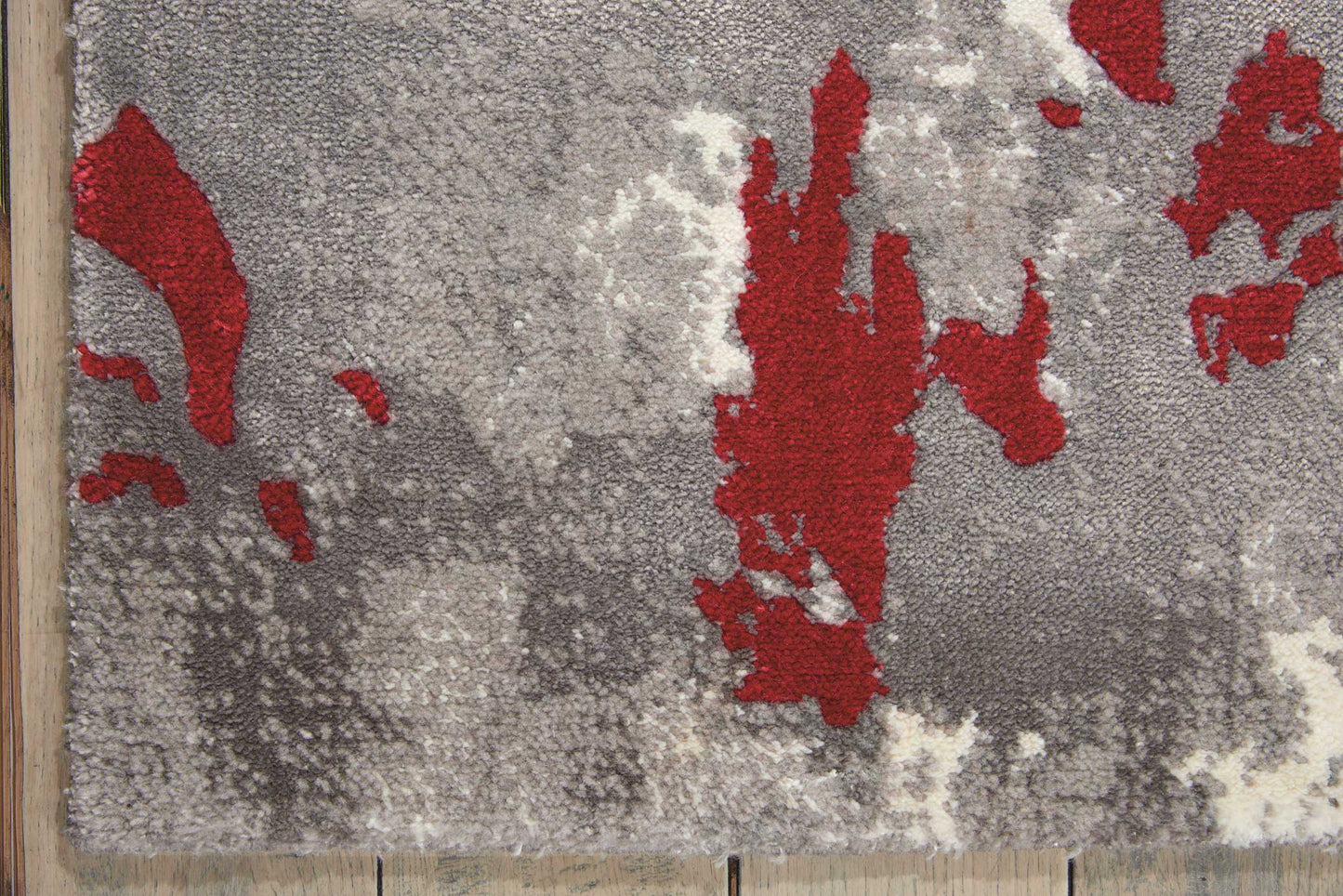 Nourison Twilight 9'9" x 13'9" Grey/Red Modern Indoor Rug