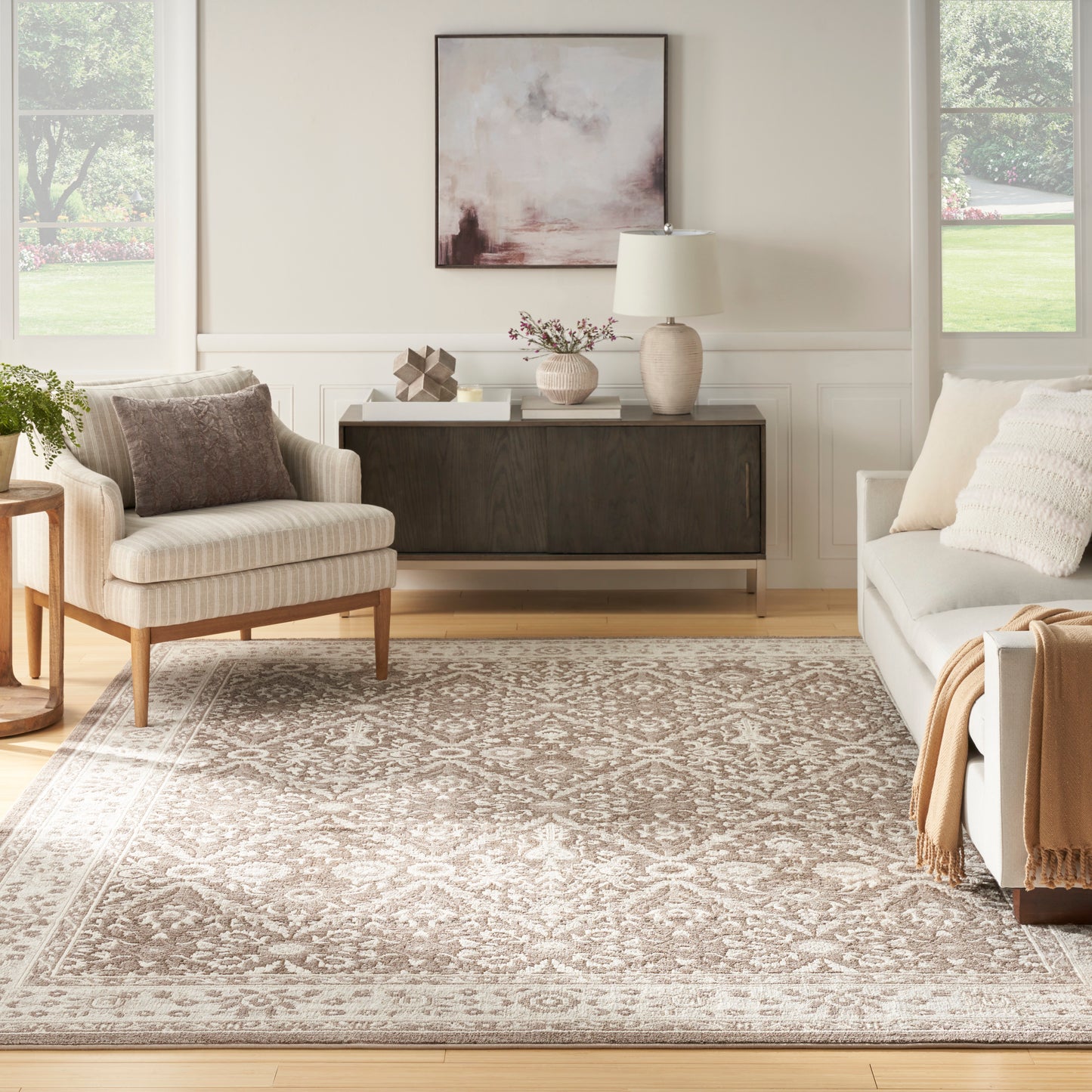 Nourison Eco Cycle 9' x 12' Ivory Mocha Vintage Indoor Rug